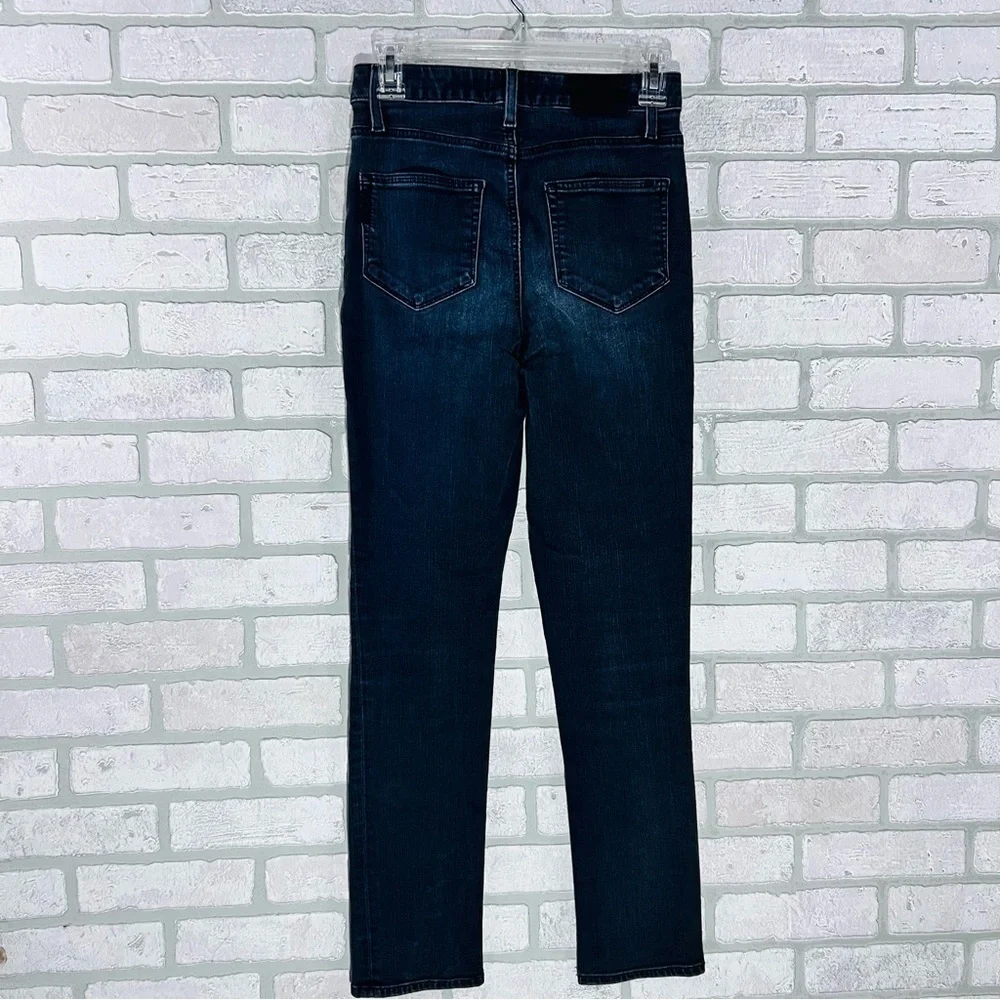 PAIGE Sarah Slim High Rise Straight Leg Jeans in Black Willow Wash Size 25